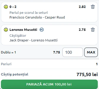 Biletul Zilei din Tenis 02.05.2025