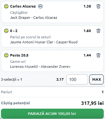 Biletul Zilei din Tenis 14.05.2025