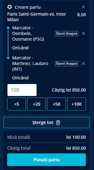 Biletul Zilei pe marcatori PSG vs Inter 31.05.2025