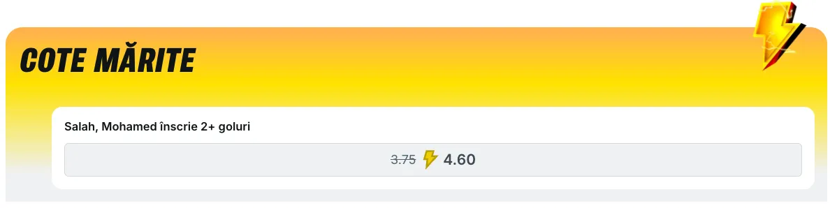 Cota 4.60 pe dubla lui Salah cu Crystal Palace