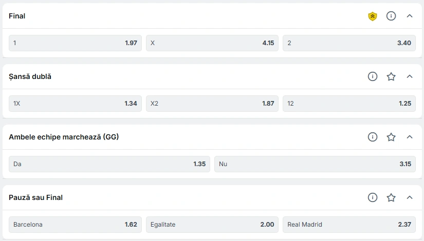 Cum arata cotele pentru El Clasico la Superbet