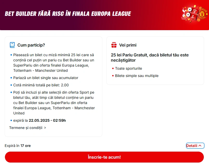 activează oferta cu 25 de lei pariu fără risc