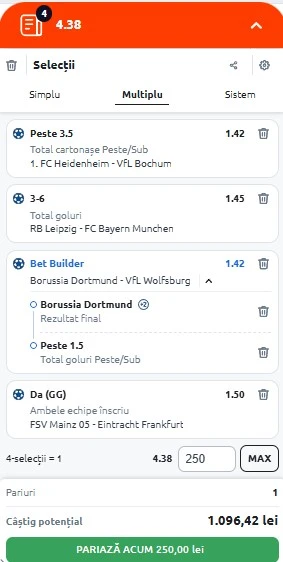 Biletul etapei din Bundesliga 02.05.2025