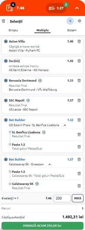 Biletul zilei din fotbal la Betano 03.05.2025