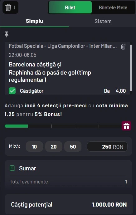 Cotă mărită în Inter - Barcelona la Maxbet