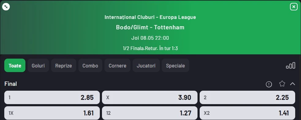 Cote pariuri Bodo/Glimt - Tottenham la Maxbet