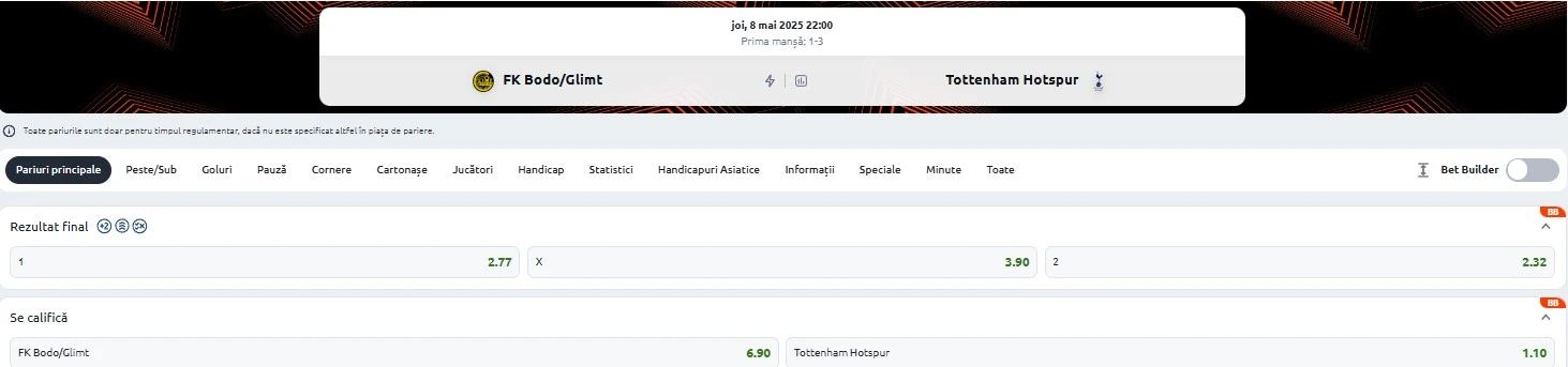 Cote pariuri Bodo/Glimt - Tottenham la Betano