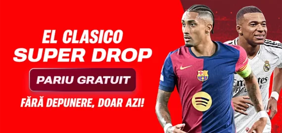 El Clasico îți aduce un Pariu Gratuit de 30 RON fără depunere