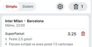 Pariuri speciale Inter - Barcelona
