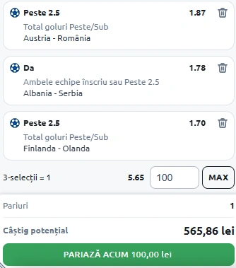 Biletul Zilei Betano din 7 iunie 2025