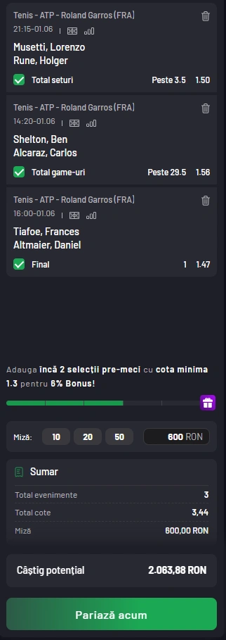 Biletul Zilei MaxBet din 1 iunie 2025