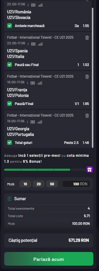 Biletul Zilei MaxBet din 17 iunie 2025