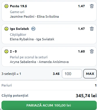 Biletul Zilei Roland Garros 01.06.2025