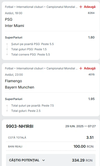 Biletul Zilei din Super Pariuri 29.06.2025