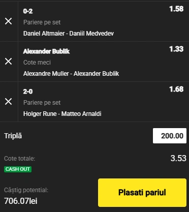 Biletul Zilei din tenis 16.06.2025
