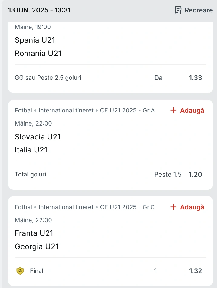 Biletul zilei azi din fotbal la Superbet, 14.06.2025
