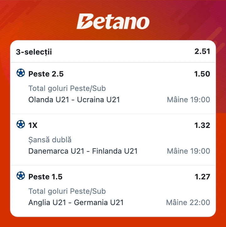 Biletul zilei azi din fotbal la Betano, 18 iunie 2025