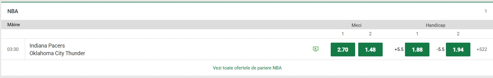 NBA prin unibet TV