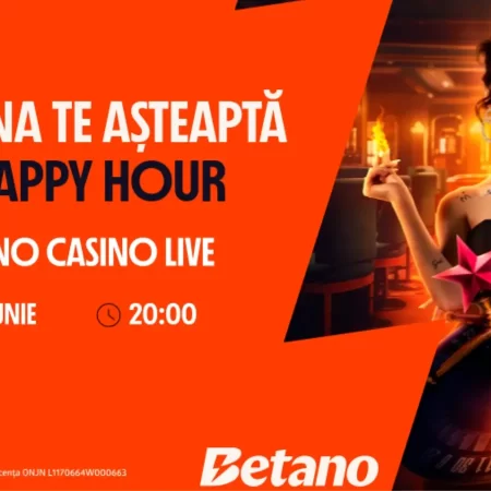 Participă la Happy Hour cu Ramona Olaru azi, 25 iunie și primești 10 Jetoane de Aur fără depunere la Betano