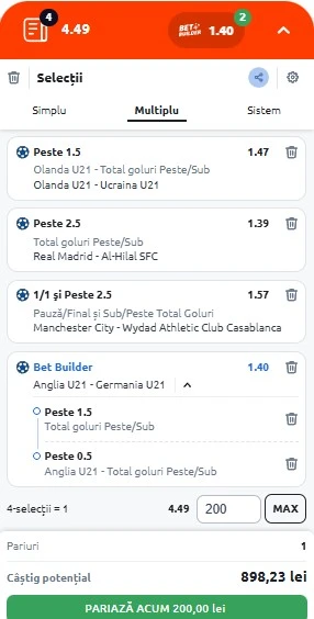 Biletul zilei din fotbal 18 iunie 2025
