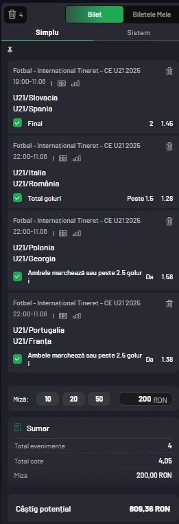 Biletul zilei la Maxbet 11 iunie 2025