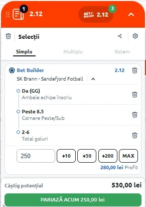 Brann vs Sandefjord