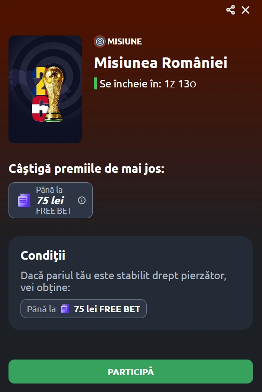 condiții Misiunea României Betano