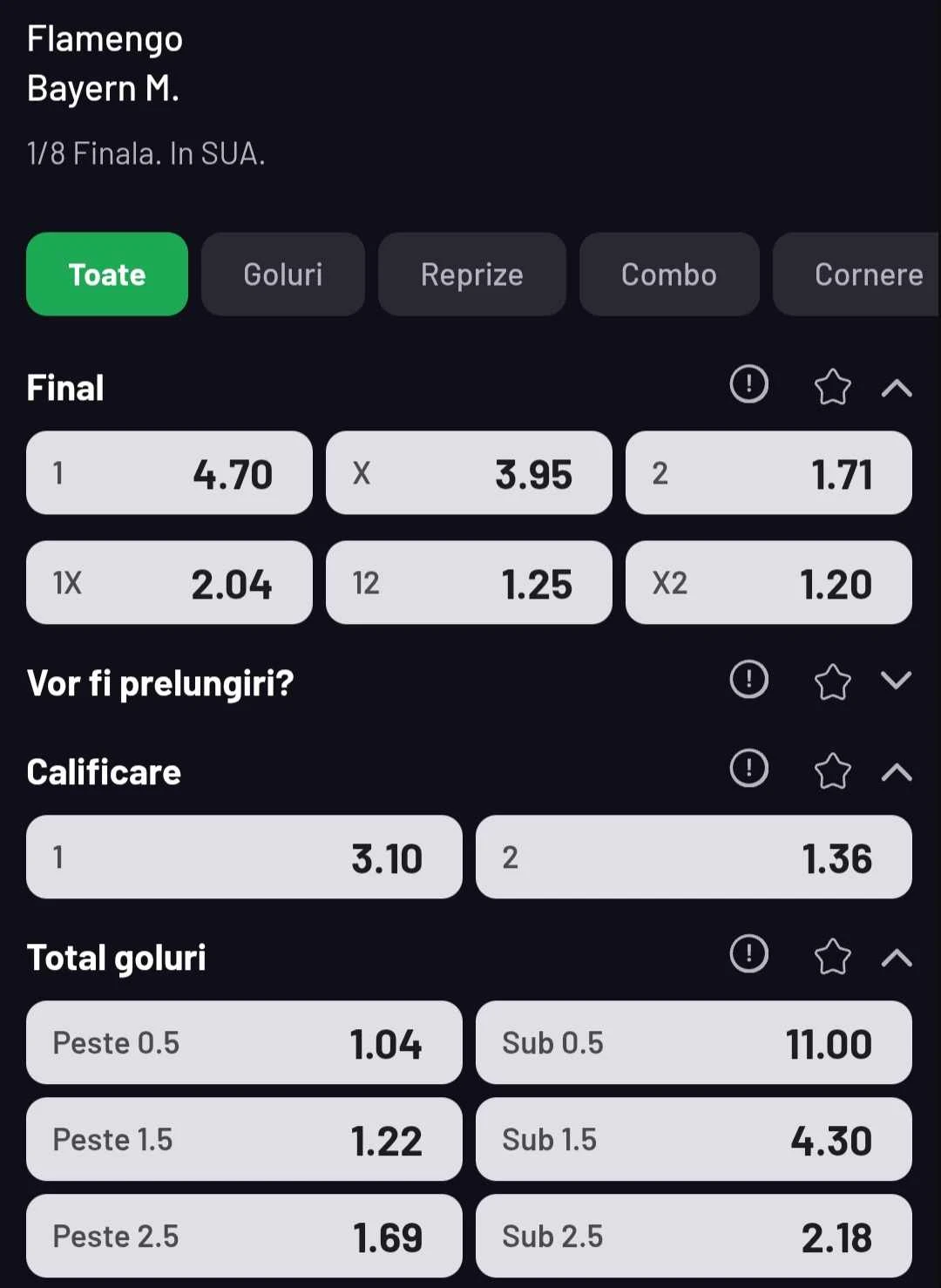 Cote pariuri Flamengo vs Bayern la Maxbet