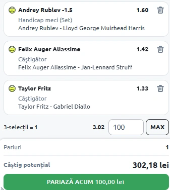 Biletul Zilei din Tenis 02.07.2025