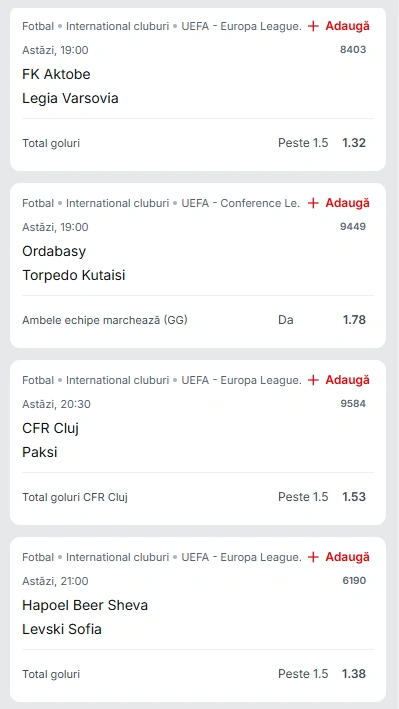 Biletul Zilei pe goluri din 17 iulie 2025