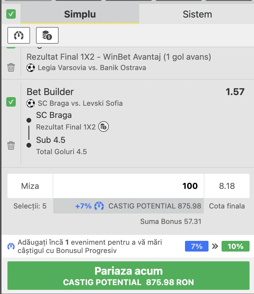 Biletul zilei din fotbal la Winbet în cotă 8.18, 31 iulie 2025