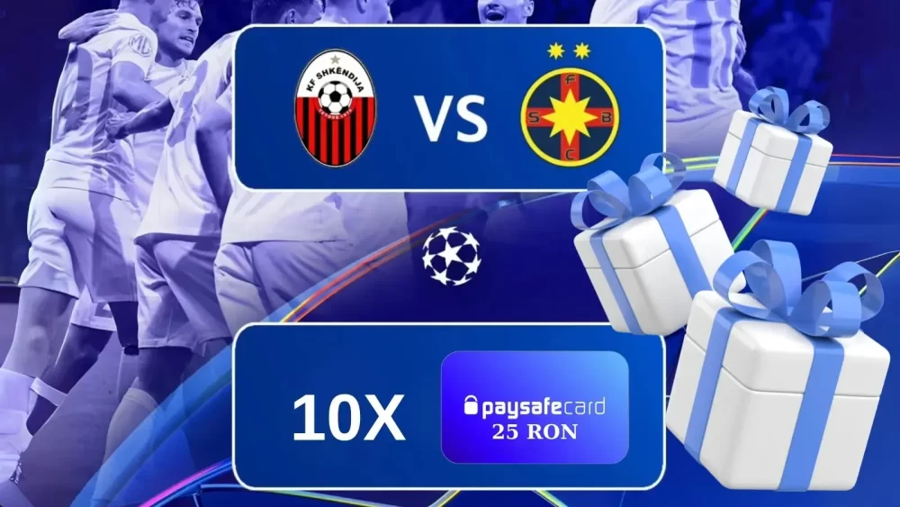 CONCURS Ghicește scorul la Shkendija vs FCSB și câștigă 10 Paysafecard