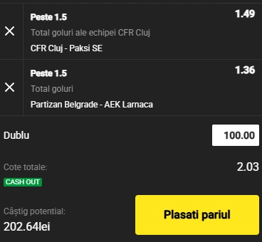 Cota 2 din Europa League 17.07.2025
