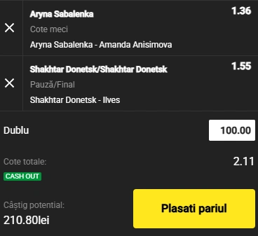 Cota 2 din fotbal si tenis 10.07.2025