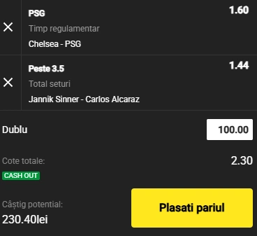 Cota 2 din fotbal si tenis 13.07.2025