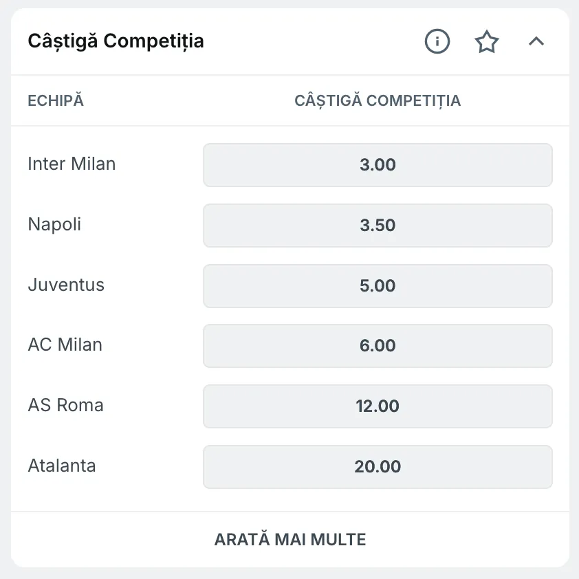 Cote Pariuri Serie A 2025-2026 la Superbet
