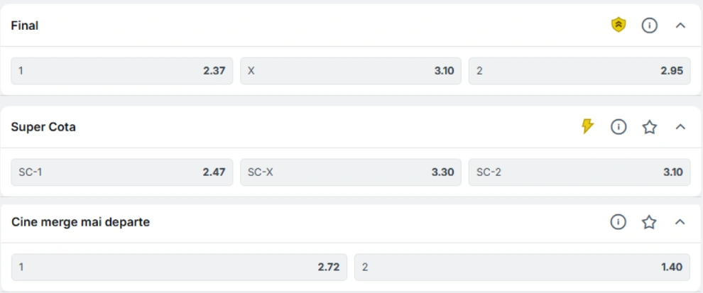 Cote pariuri Ararat U Cluj Superbet