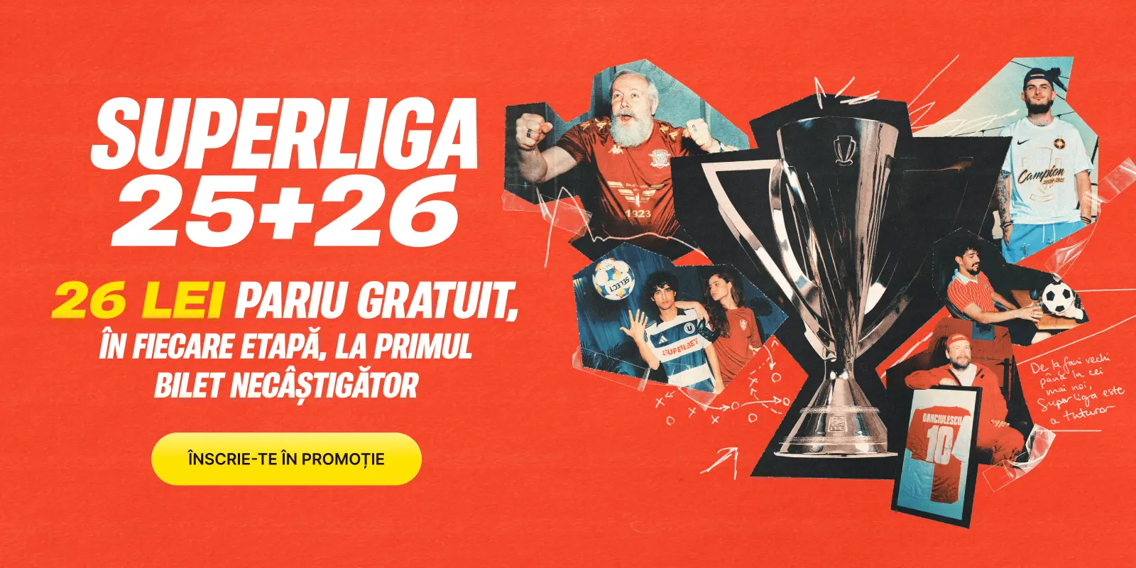 Pariaza 25 RON pe meciurile din SuperLiga si poti castiga 26 RON FreeBet la Superbet