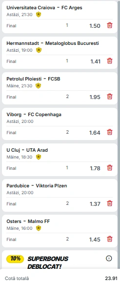 Pariuri multiple de tip bilet combo