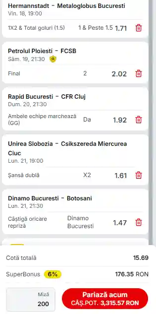 Biletul Etapei a 2-a Superliga