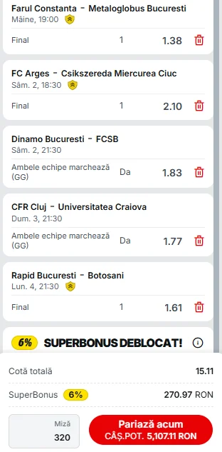 Biletul Etapei a 4-a Superliga