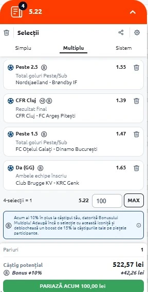 Biletul zilei azi din fotbal 27.07.2025
