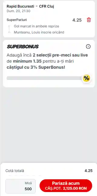 Biletul Zilei la Superbet 20 iulie 2025