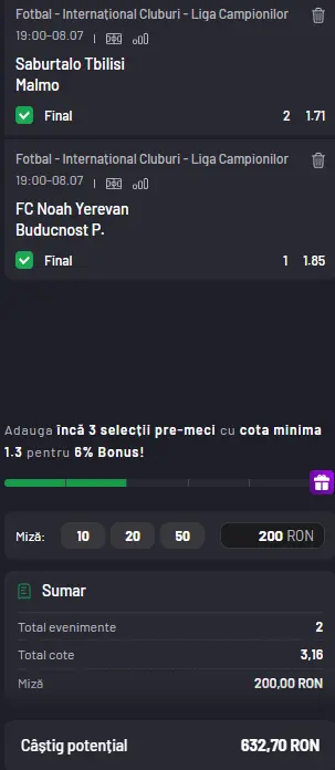 Biletul Zilei Maxbet 8 iulie