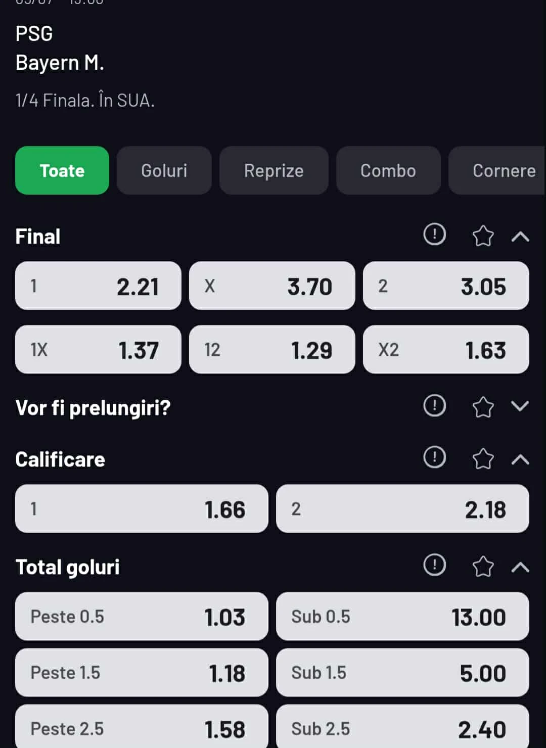 Cote pariuri PSG vs Bayern la Maxbet