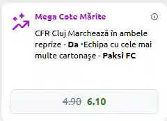 Mega Cotă Mărită în CFR Cluj - Paksi