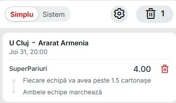 Pariuri Speciale U Cluj vs Ararat-Armenia