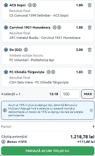 Biletul Etapei a 4-a din Liga 2