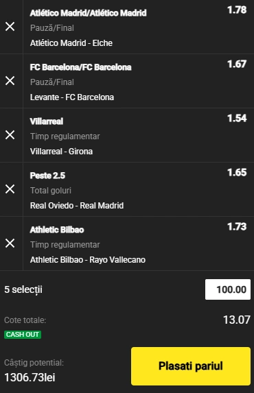 Biletul Etapei a doua din La Liga 22 august 2025