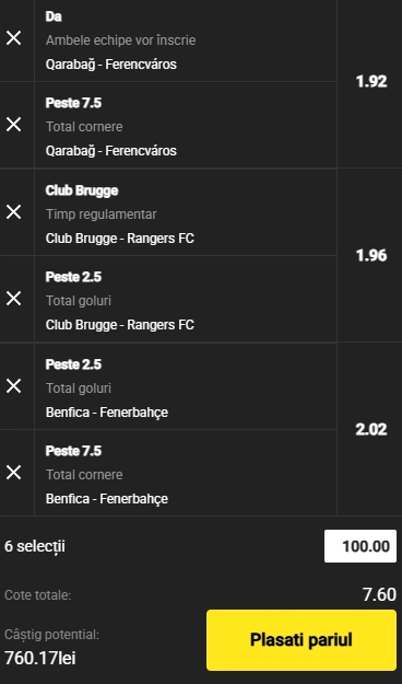 Biletul Zilei Bet Builder 27 august 2025